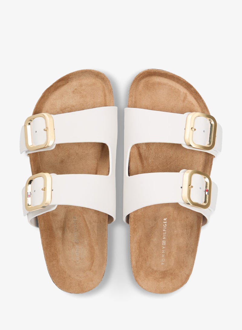 TOMMY HILFIGER Leather Double Strap Cork Sandals - Image 5